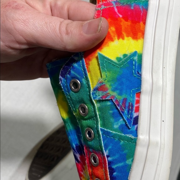 Gypsy Jazz Colorful Tie Dye Play Along Star Canvas Slide On Sneakers size 8.5 - Picture 6 of 15